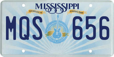 MS license plate MQS656