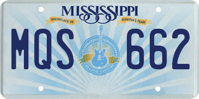 MS license plate MQS662