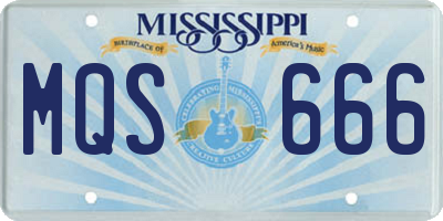 MS license plate MQS666