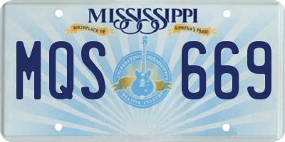 MS license plate MQS669