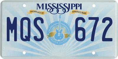 MS license plate MQS672