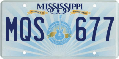 MS license plate MQS677