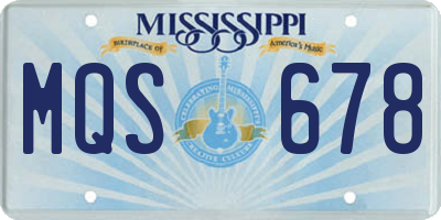 MS license plate MQS678