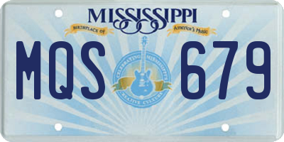 MS license plate MQS679