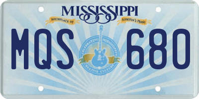 MS license plate MQS680