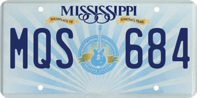 MS license plate MQS684