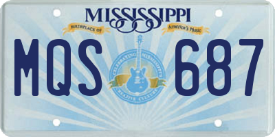 MS license plate MQS687