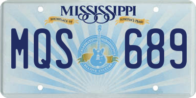 MS license plate MQS689