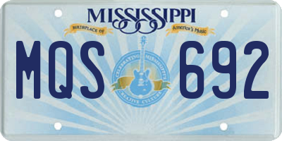 MS license plate MQS692