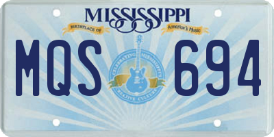 MS license plate MQS694