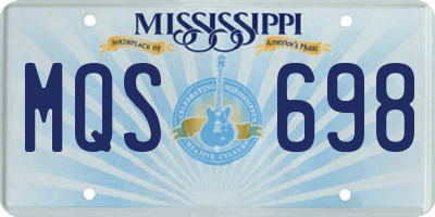 MS license plate MQS698