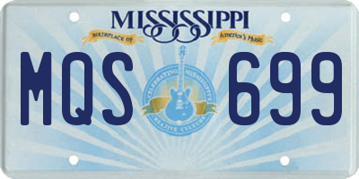 MS license plate MQS699