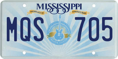 MS license plate MQS705