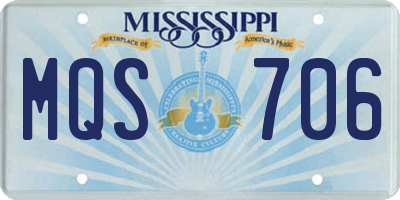 MS license plate MQS706