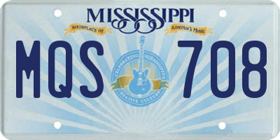 MS license plate MQS708