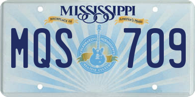 MS license plate MQS709