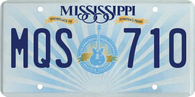 MS license plate MQS710