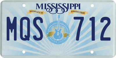 MS license plate MQS712