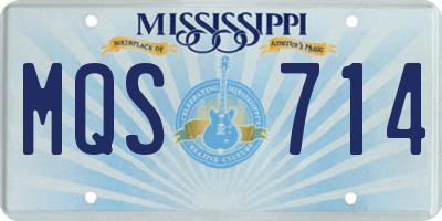 MS license plate MQS714