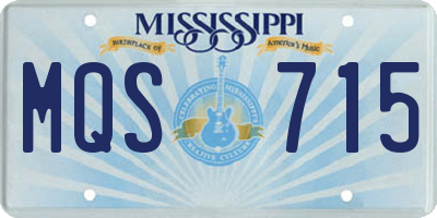 MS license plate MQS715
