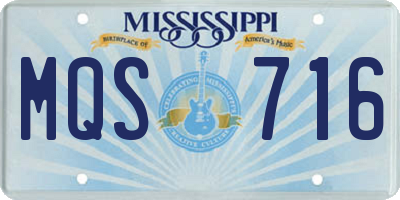 MS license plate MQS716