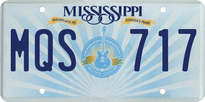 MS license plate MQS717