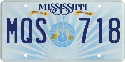 MS license plate MQS718