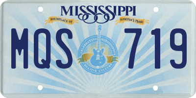 MS license plate MQS719