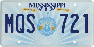MS license plate MQS721