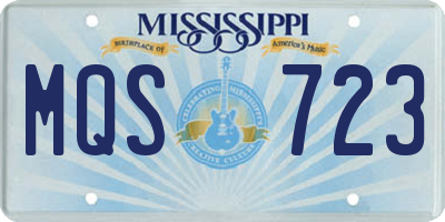 MS license plate MQS723