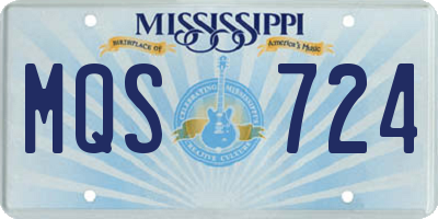 MS license plate MQS724