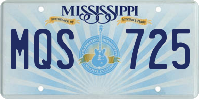 MS license plate MQS725