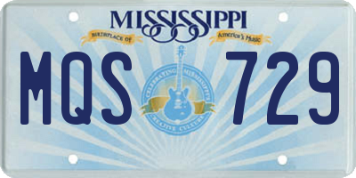 MS license plate MQS729