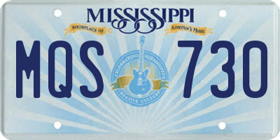MS license plate MQS730