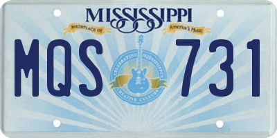 MS license plate MQS731