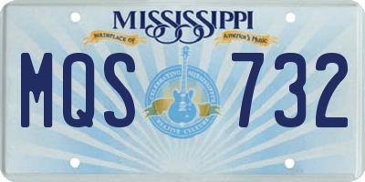 MS license plate MQS732