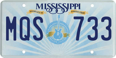 MS license plate MQS733