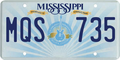 MS license plate MQS735