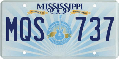 MS license plate MQS737