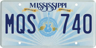 MS license plate MQS740