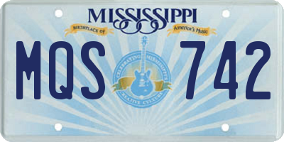 MS license plate MQS742