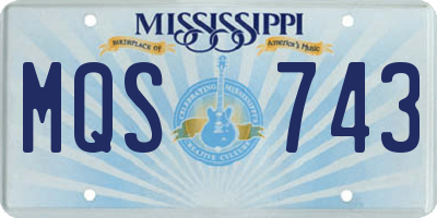 MS license plate MQS743