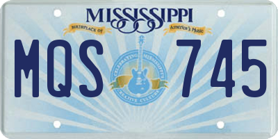 MS license plate MQS745