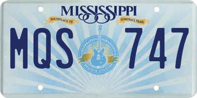 MS license plate MQS747