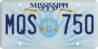 MS license plate MQS750