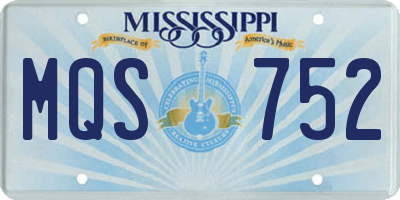 MS license plate MQS752