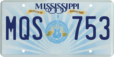MS license plate MQS753