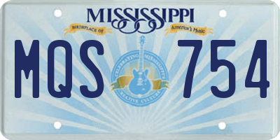 MS license plate MQS754