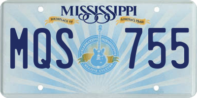 MS license plate MQS755