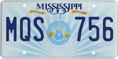 MS license plate MQS756